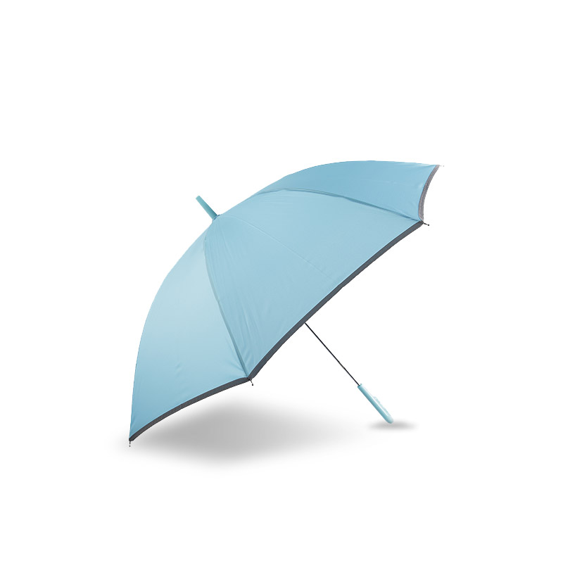 Dù Pongee Nhỏ Màu Xanh Nhạt Tươi Mát Có Dải Phản Quang Ô Thẳng-0E6B0037