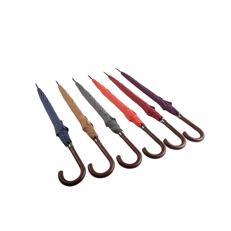 Ô Dù Đứng Pongee Trụ Màu Tím Đậm-0E6B0146