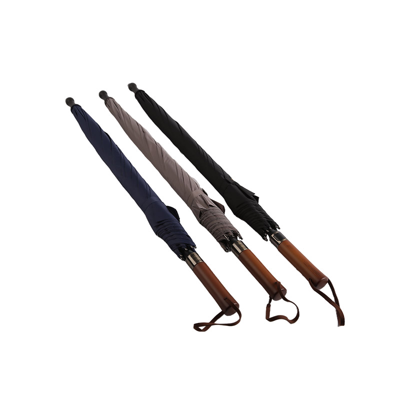 Ô dù thẳng Pongee cao cấp màu đen-0E6B0213